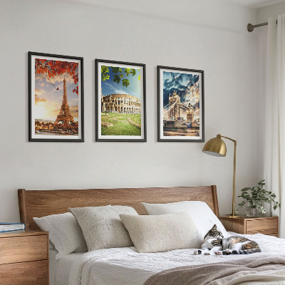 Conjunto de quadros para sala de estar Monumentos da Europa