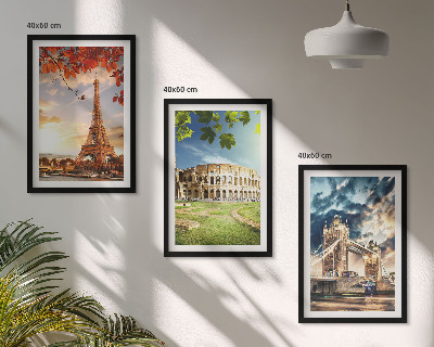Conjunto de quadros para sala de estar Monumentos da Europa