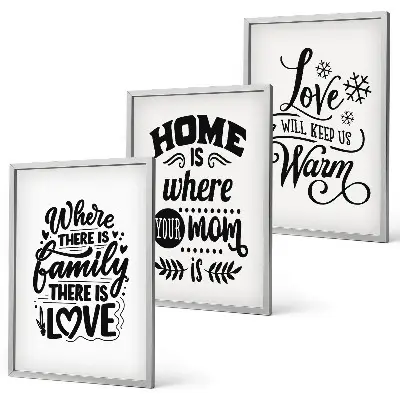 Composição de quadros moderna com o tema família, amor, lar e aconchego