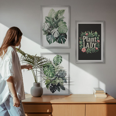 Composição de quadros moderna Plantas tropicais Senhora das Plantas