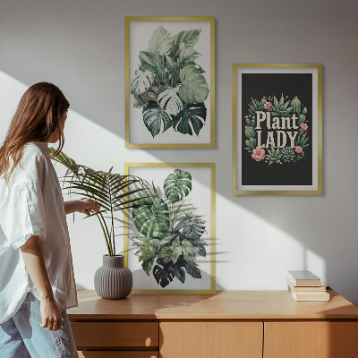 Composição de quadros moderna Plantas tropicais Senhora das Plantas