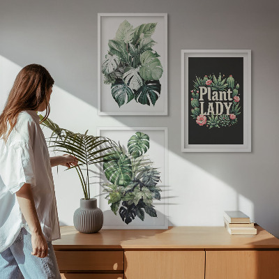 Composição de quadros moderna Plantas tropicais Senhora das Plantas