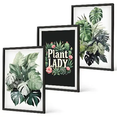 Composição de quadros moderna com plantas tropicais Senhora das Plantas