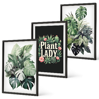 Composição de quadros moderna Plantas tropicais Senhora das Plantas
