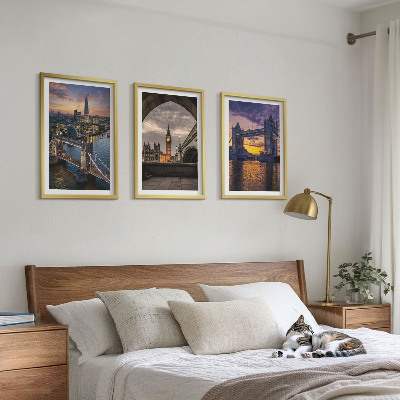Composição de quadros moderna torres de relógio das pontes da cidade