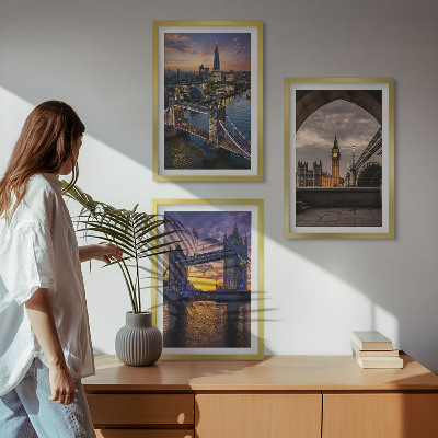 Composição de quadros moderna torres de relógio das pontes da cidade