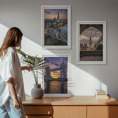 Composição de quadros moderna torres de relógio das pontes da cidade