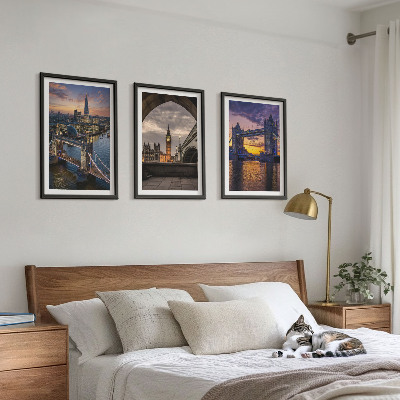 Composição de quadros moderna torres de relógio das pontes da cidade