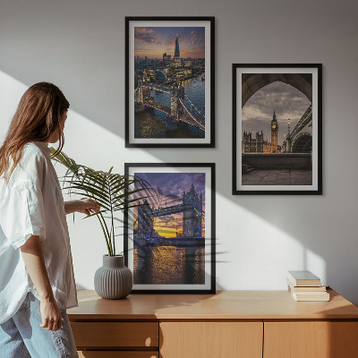 Composição de quadros moderna torres de relógio das pontes da cidade