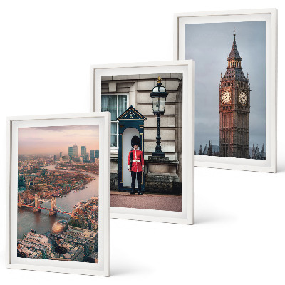 Conjunto de quadros para sala de estar London Bridge Guardian Big Ben