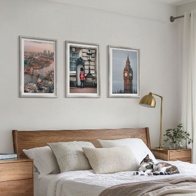 Conjunto de quadros para sala de estar London Bridge Guardian Big Ben