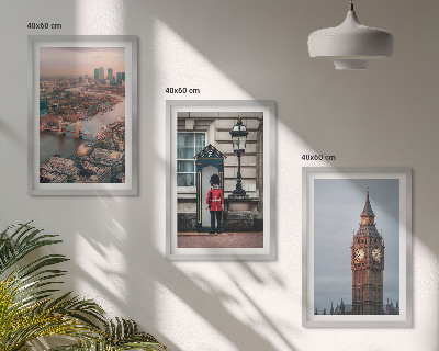 Conjunto de quadros para sala de estar London Bridge Guardian Big Ben