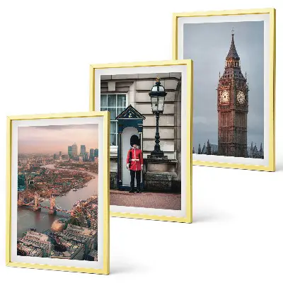 Conjunto de quadros decorativos para sala de estar estampa London Bridge Guardian Big Ben
