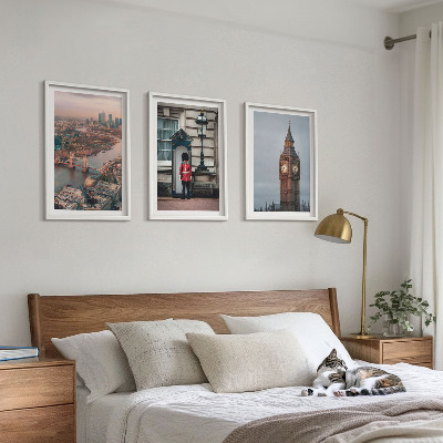 Conjunto de quadros para sala de estar London Bridge Guardian Big Ben