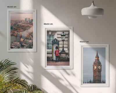 Conjunto de quadros para sala de estar London Bridge Guardian Big Ben