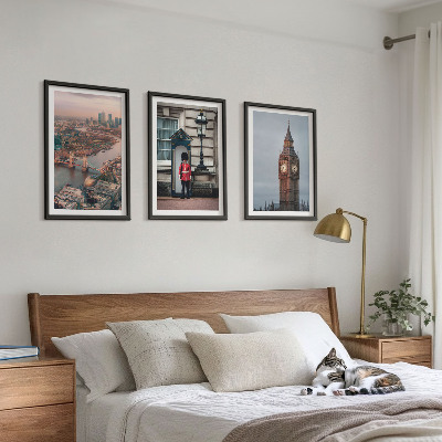 Conjunto de quadros para sala de estar London Bridge Guardian Big Ben
