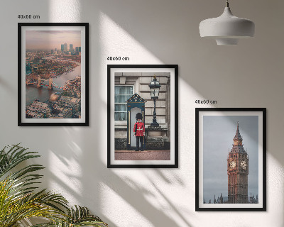 Conjunto de quadros para sala de estar London Bridge Guardian Big Ben
