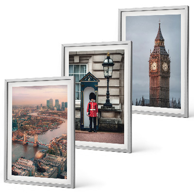 Conjunto de quadros para sala de estar London Bridge Guardian Big Ben