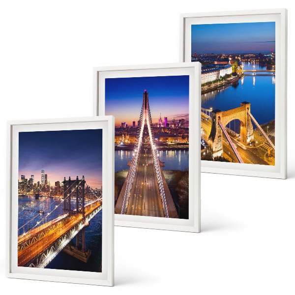 Composição de quadros moderna Cidades à noite, pontes, rios
