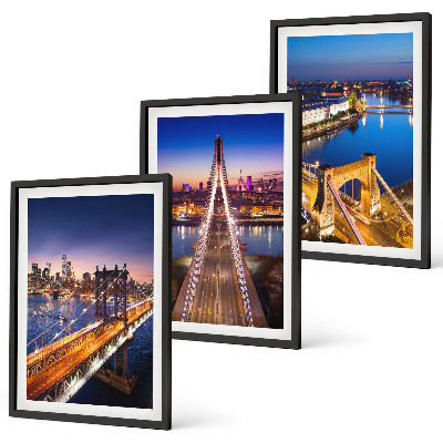 Composição de quadros moderna Cidades à noite, pontes, rios
