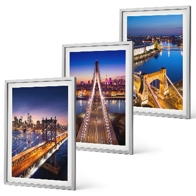 Composição de quadros moderna Cidades à noite, pontes, rios