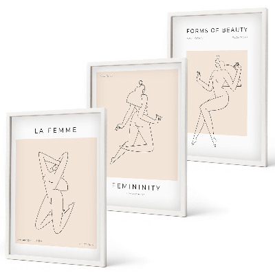 Composição de quadros moderna Pôster minimalista com silhuetas femininas