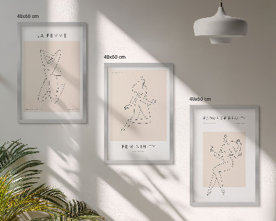 Composição de quadros moderna Pôster minimalista com silhuetas femininas