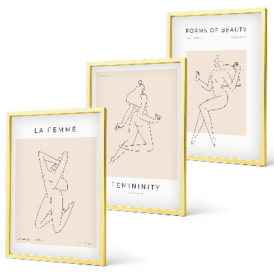 Composição de quadros moderna Pôster minimalista com silhuetas femininas