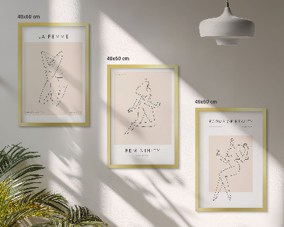 Composição de quadros moderna Pôster minimalista com silhuetas femininas