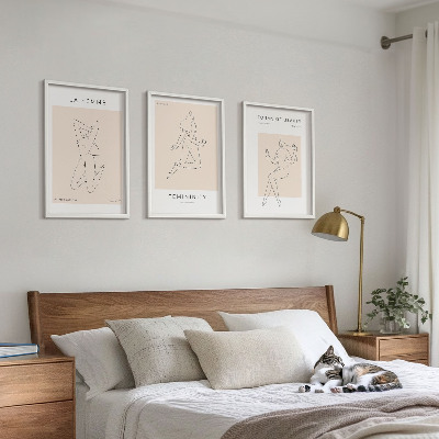 Composição de quadros moderna Pôster minimalista com silhuetas femininas