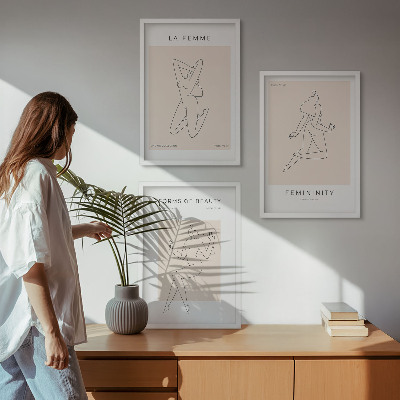 Composição de quadros moderna Pôster minimalista com silhuetas femininas