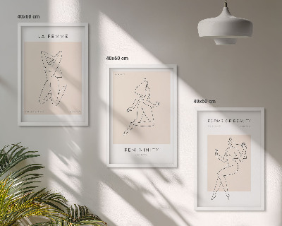 Composição de quadros moderna Pôster minimalista com silhuetas femininas