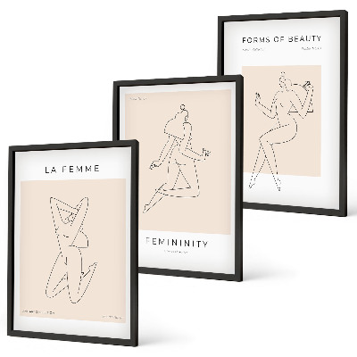 Composição de quadros moderna Pôster minimalista com silhuetas femininas