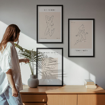 Composição de quadros moderna Pôster minimalista com silhuetas femininas