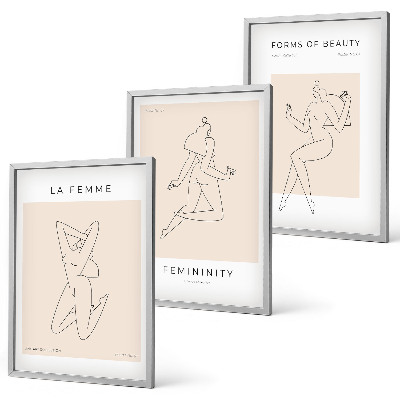 Composição de quadros moderna Pôster minimalista com silhuetas femininas