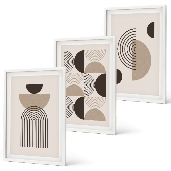 Conjunto de quadros para sala de estar Padrões minimalistas abstratos
