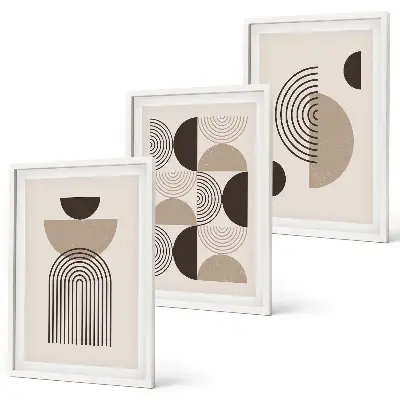 Conjunto de quadros para sala de estar com padrões minimalistas abstratos