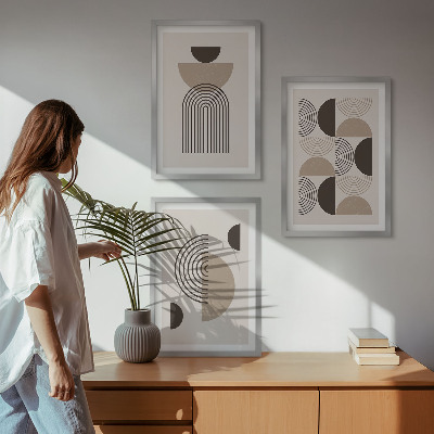 Conjunto de quadros para sala de estar Padrões minimalistas abstratos