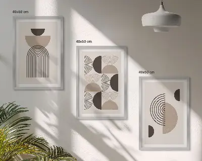 Conjunto de quadros para sala de estar com padrões minimalistas abstratos