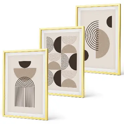 Conjunto de quadros para sala de estar com padrões minimalistas abstratos