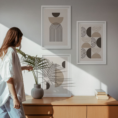 Conjunto de quadros para sala de estar Padrões minimalistas abstratos