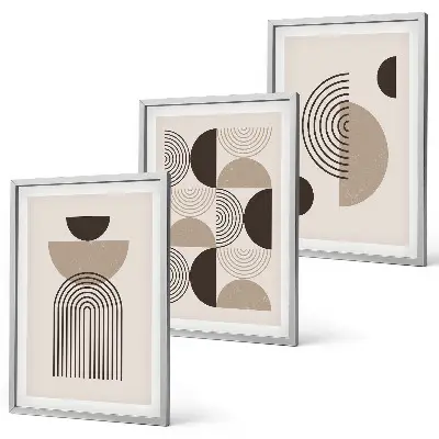 Conjunto de quadros para sala de estar com padrões minimalistas abstratos