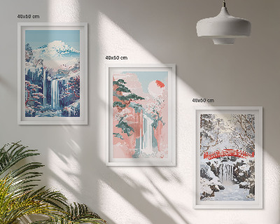 Conjunto de quadros para sala de estar paisagens montanhosas cachoeiras