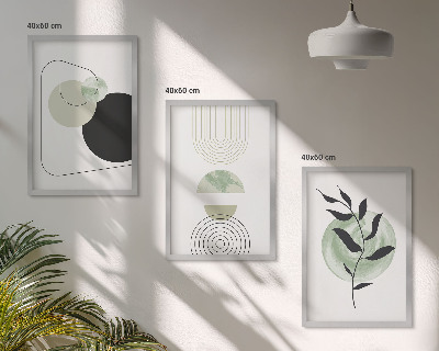 Conjunto de quadros para sala de estar Formas abstratas de plantas