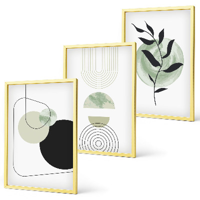 Conjunto de quadros para sala de estar Formas abstratas de plantas