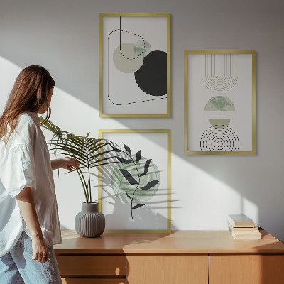 Conjunto de quadros para sala de estar Formas abstratas de plantas