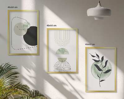 Conjunto de quadros para sala de estar Formas abstratas de plantas