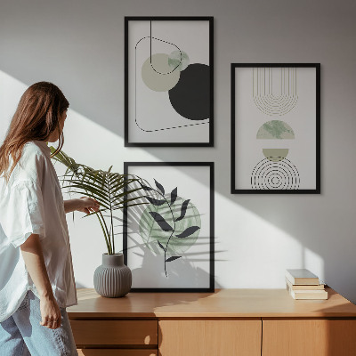 Conjunto de quadros para sala de estar Formas abstratas de plantas