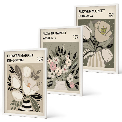 Composição de quadros moderna Arranjos florais retrô