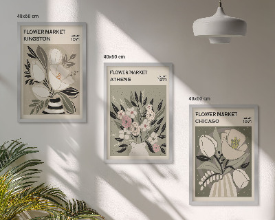 Composição de quadros moderna Arranjos florais retrô